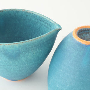 Katakuchi Small Bowl Turquoise Blue | Shigaraki Ware