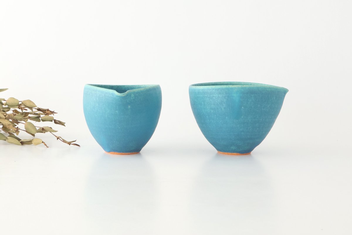 Katakuchi Small Bowl Turquoise Blue | Shigaraki Ware