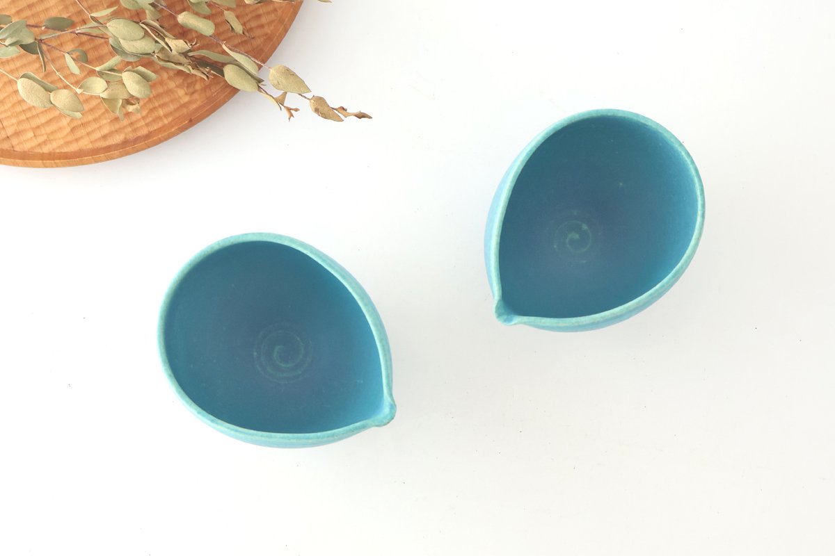 Katakuchi Small Bowl Turquoise Blue | Shigaraki Ware