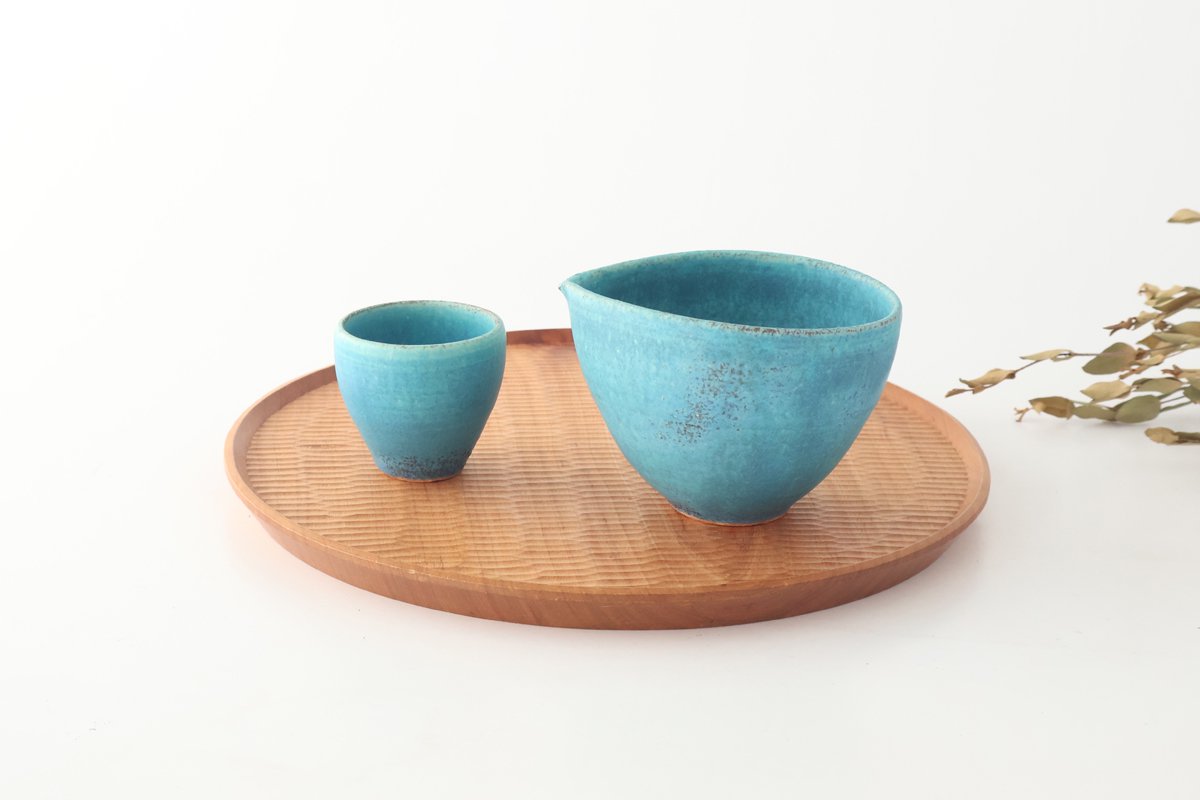 Katakuchi Small Bowl Turquoise Blue | Shigaraki Ware