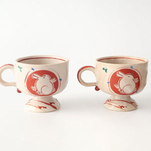 Zoho Kiln Footed Mug Red Rabitt | Mino Ware