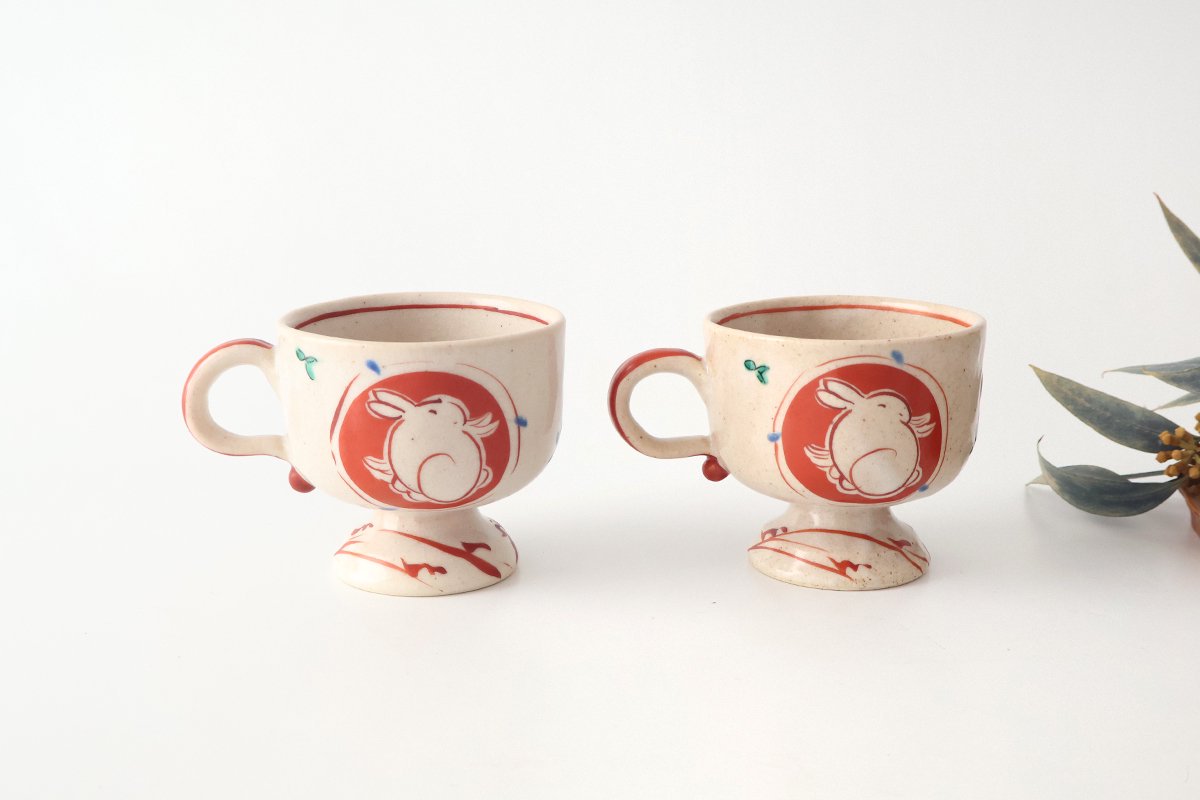 Zoho Kiln Footed Mug Red Rabitt | Mino Ware