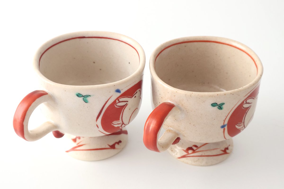 Zoho Kiln Footed Mug Red Rabitt | Mino Ware