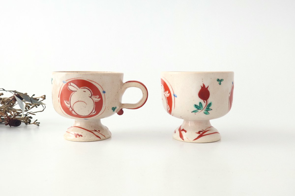 Zoho Kiln Footed Mug Red Rabitt | Mino Ware