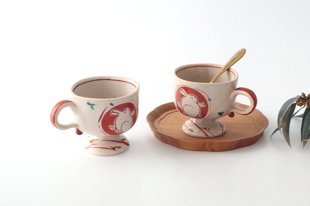 Zoho Kiln Footed Mug Red Rabitt | Mino Ware