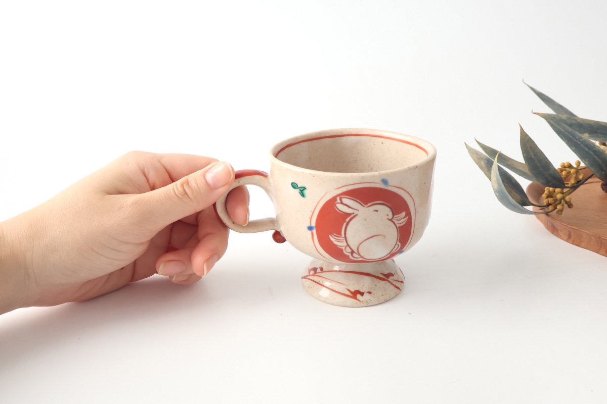 Zoho Kiln Footed Mug Red Rabitt | Mino Ware