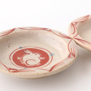 Zoho Kiln Sauce Plate Red Rabbit | Mino Ware