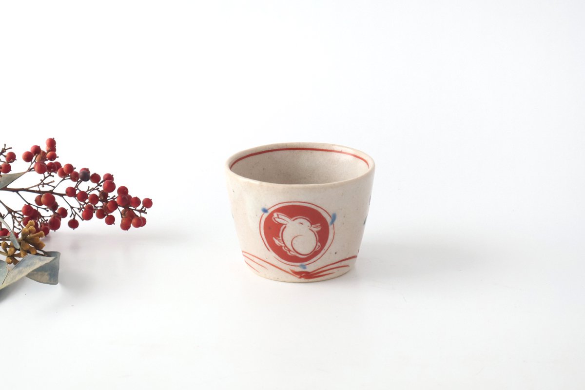 Zoho Kiln Soba Choko Red Rabitt | Free Cup Mino Ware