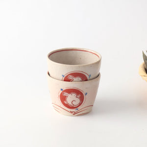 Zoho Kiln Soba Choko Red Rabitt | Free Cup Mino Ware