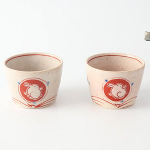 Zoho Kiln Soba Choko Red Rabitt | Free Cup Mino Ware