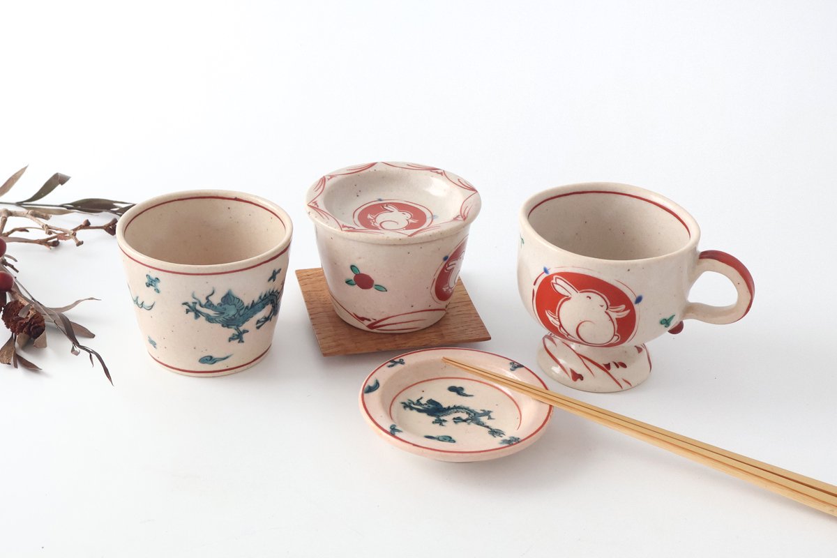 Zoho Kiln Soba Choko Red Rabitt | Free Cup Mino Ware