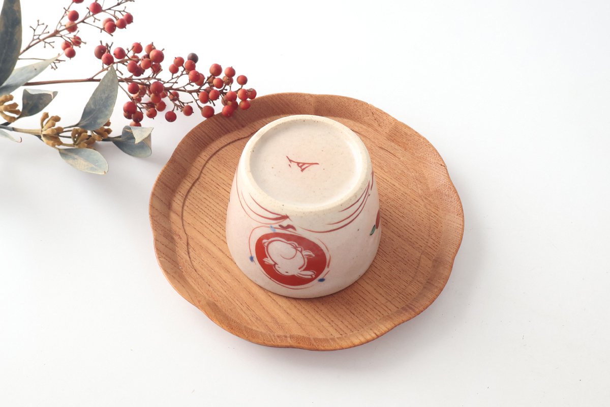 Zoho Kiln Soba Choko Red Rabitt | Free Cup Mino Ware