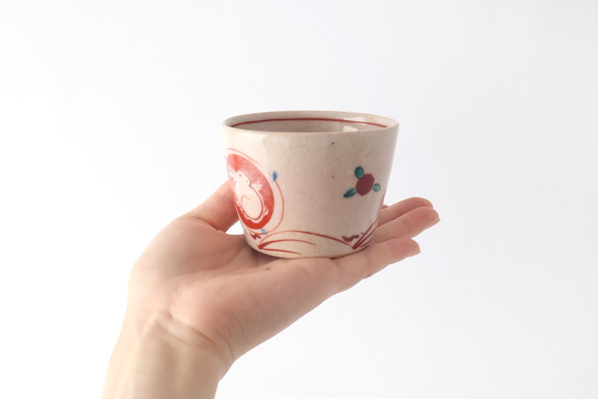 Zoho Kiln Soba Choko Red Rabitt | Free Cup Mino Ware