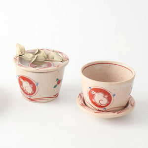 Zoho Kiln Soba Choko Red Rabitt | Free Cup Mino Ware