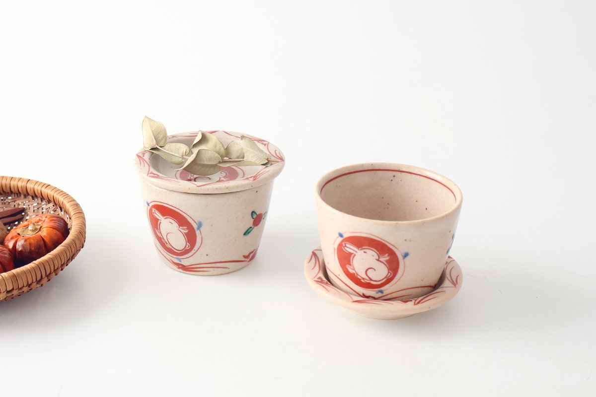 Zoho Kiln Soba Choko Red Rabitt | Free Cup Mino Ware