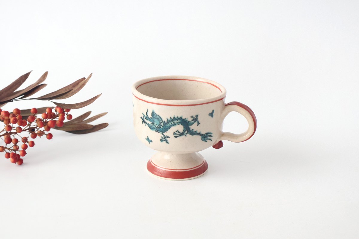 Zoho Kiln Footed Mug Green Dragon | Mino Ware