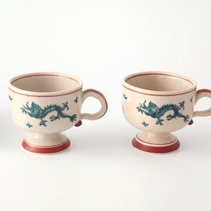 Zoho Kiln Footed Mug Green Dragon | Mino Ware