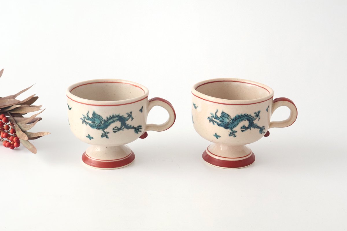 Zoho Kiln Footed Mug Green Dragon | Mino Ware