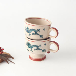 Zoho Kiln Footed Mug Green Dragon | Mino Ware