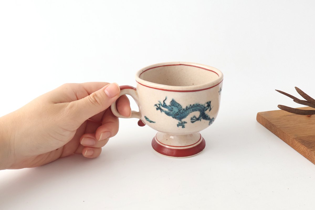 Zoho Kiln Footed Mug Green Dragon | Mino Ware