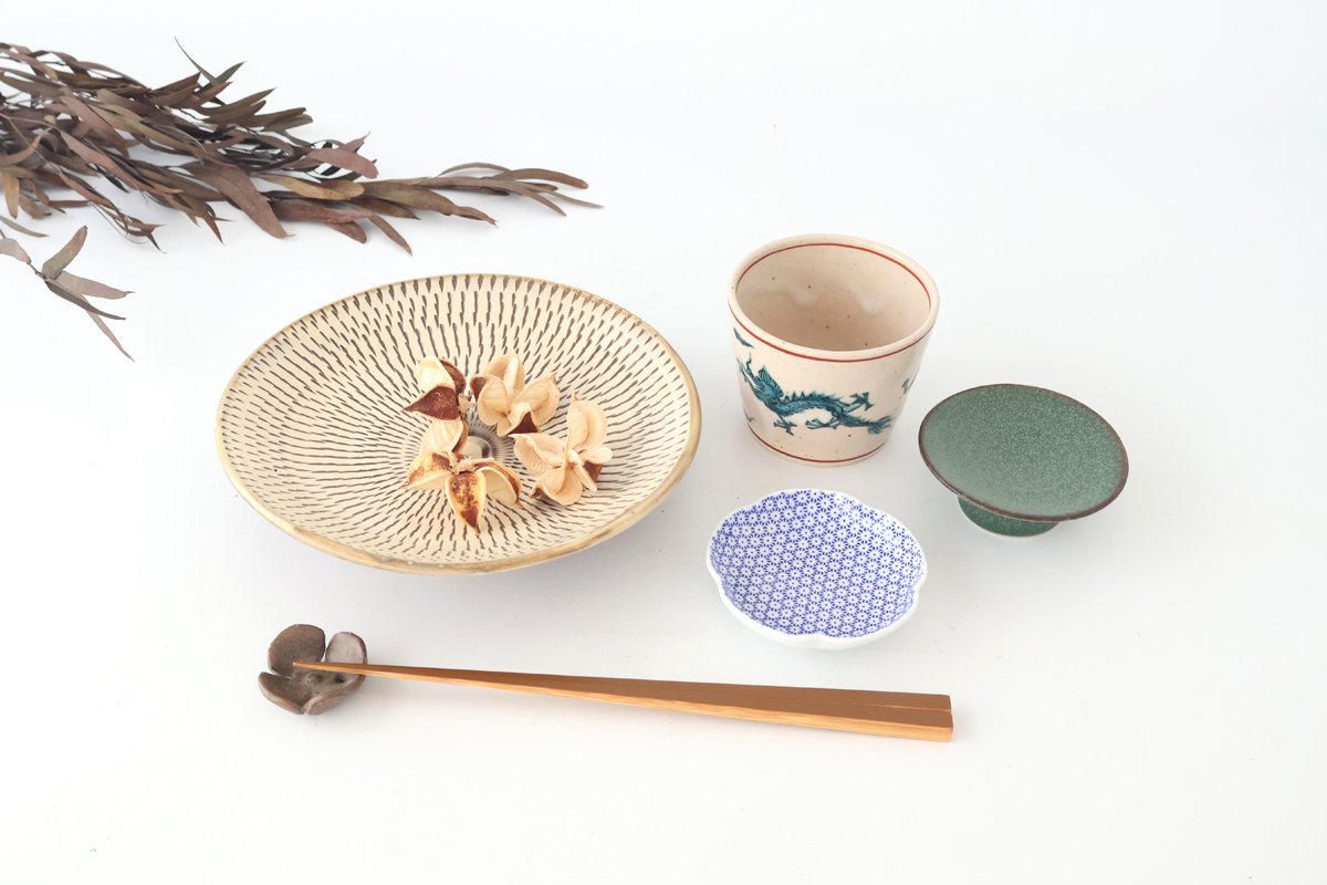 Zoho Kiln Soba Choko Green Dragon | Free Cup Mino Ware