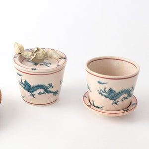 Zoho Kiln Soba Choko Green Dragon | Free Cup Mino Ware