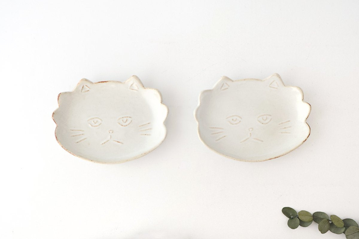 sen TWIN CATS plate White | Hasami Ware