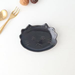 sen TWIN CATS plate Black| Hasami Ware