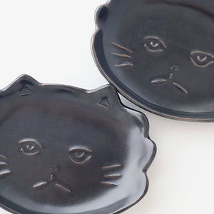 sen TWIN CATS plate Black| Hasami Ware