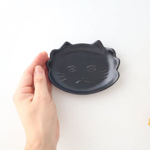 sen TWIN CATS plate Black| Hasami Ware