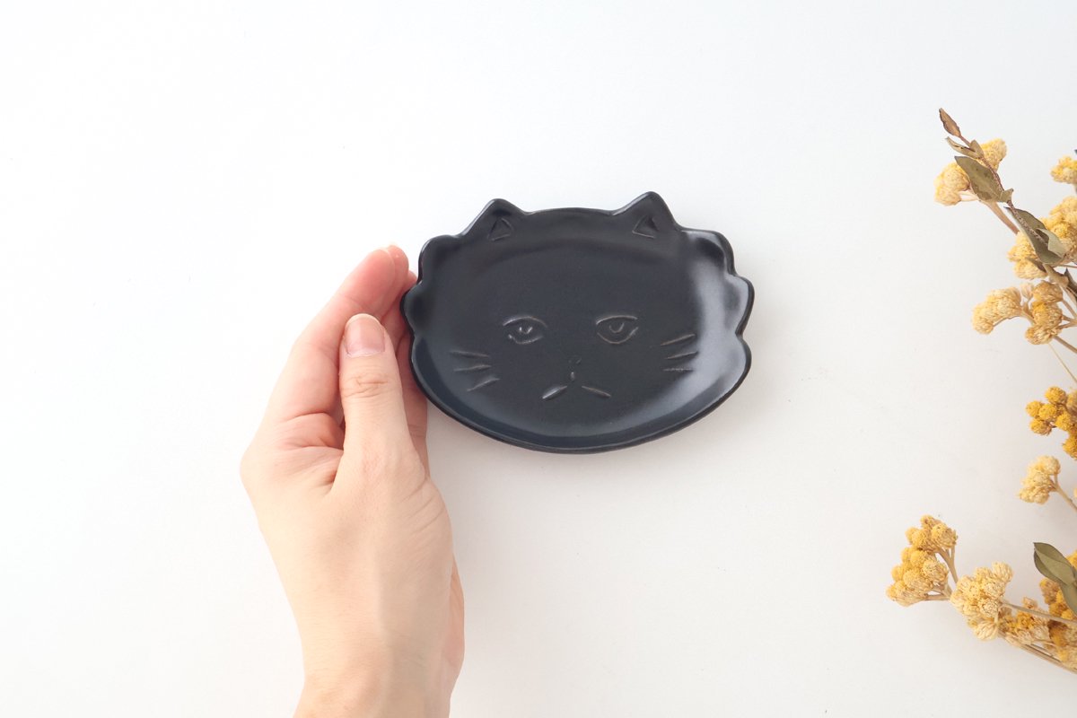 sen TWIN CATS plate Black| Hasami Ware