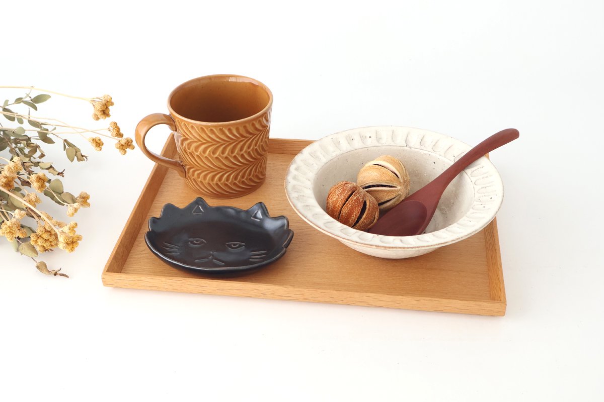 sen TWIN CATS plate Black| Hasami Ware