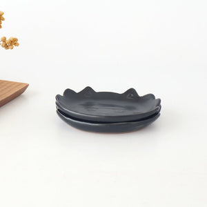 sen TWIN CATS plate Black| Hasami Ware