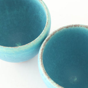 Sake Cup Guinomi Turquoise Blue | Shigaraki Ware