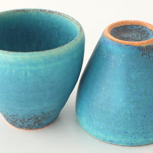 Sake Cup Guinomi Turquoise Blue | Shigaraki Ware