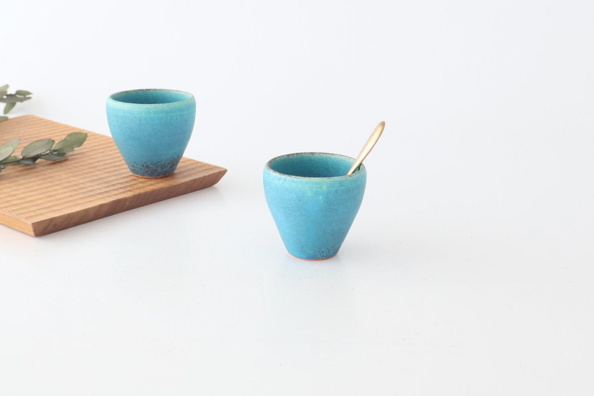 Sake Cup Guinomi Turquoise Blue | Shigaraki Ware