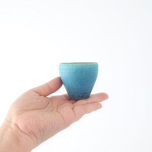 Sake Cup Guinomi Turquoise Blue | Shigaraki Ware