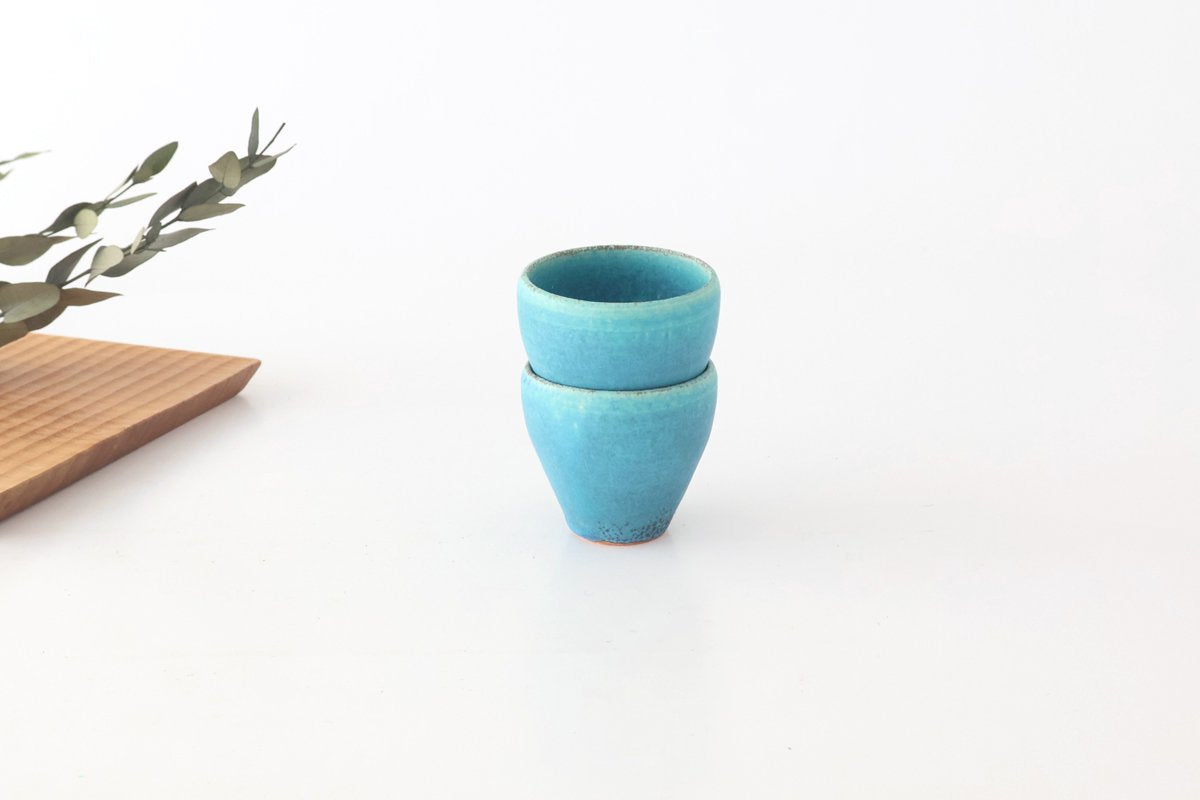 Sake Cup Guinomi Turquoise Blue | Shigaraki Ware