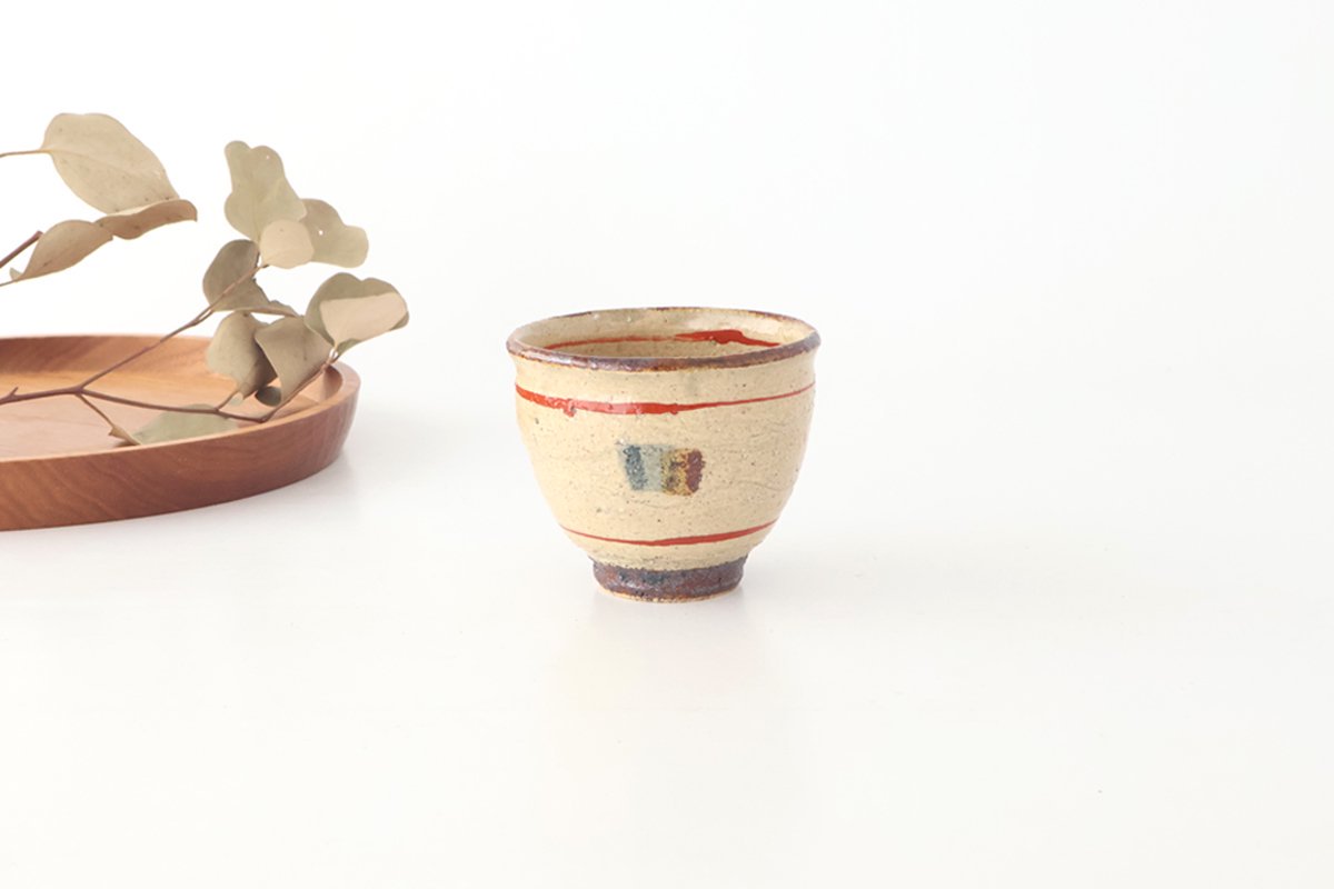 Japanese Cup Red Lines | Yunomi Shigaraki Ware