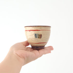 Japanese Cup Red Lines | Yunomi Shigaraki Ware