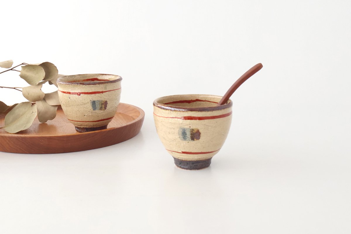 Japanese Cup Red Lines | Yunomi Shigaraki Ware