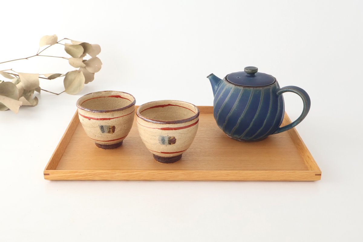 Japanese Cup Red Lines | Yunomi Shigaraki Ware