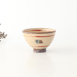 Rice Bowl Beige and Red Lines | Shigaraki Ware