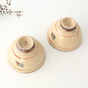 Rice Bowl Beige and Red Lines | Shigaraki Ware