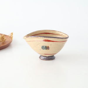 Katakuchi Small Bowl Brown and Red Lines | Shigaraki Ware