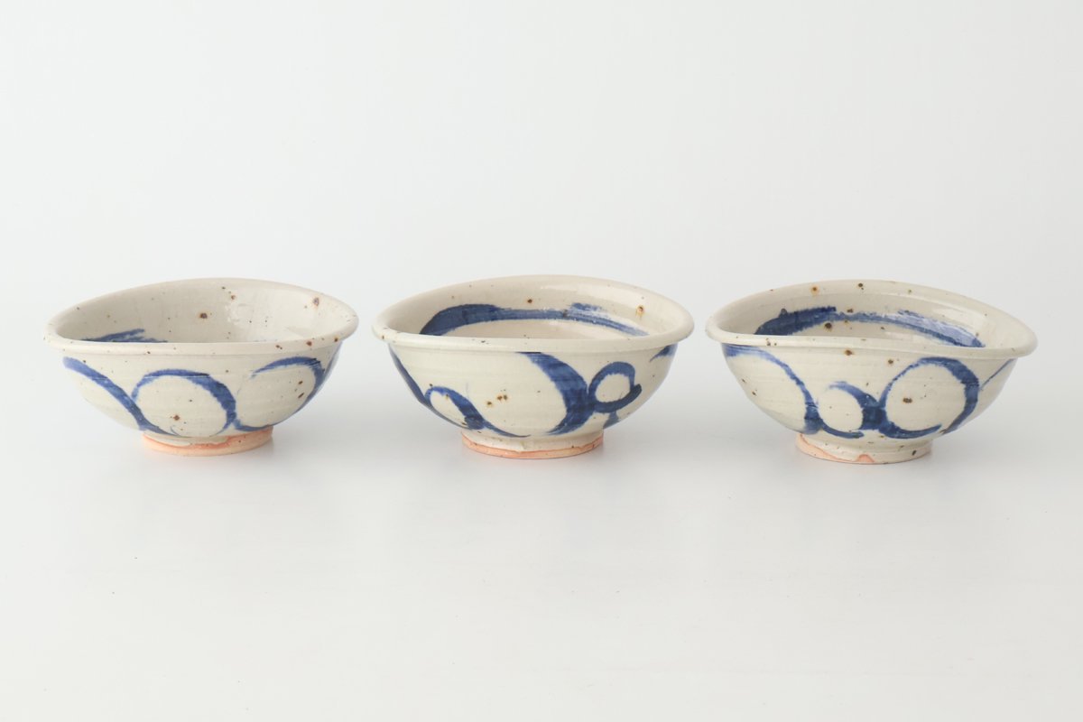 Small Bowl Blue Round Pattern | Kobachi Mino Ware