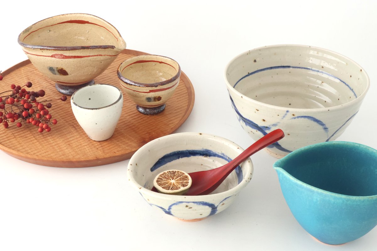 Small Bowl Blue Round Pattern | Kobachi Mino Ware