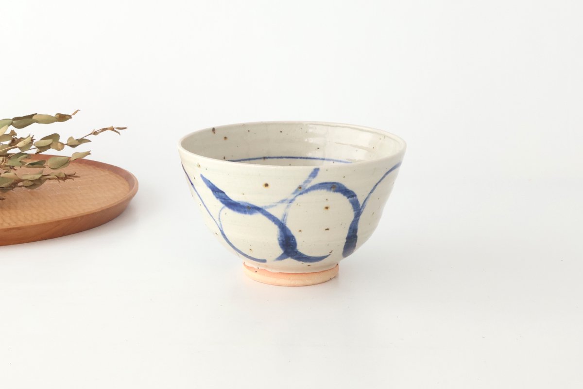 Donburi Bowl Blue Circles  | Shigaraki Ware