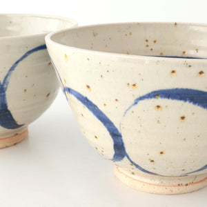 Donburi Bowl Blue Circles  | Shigaraki Ware