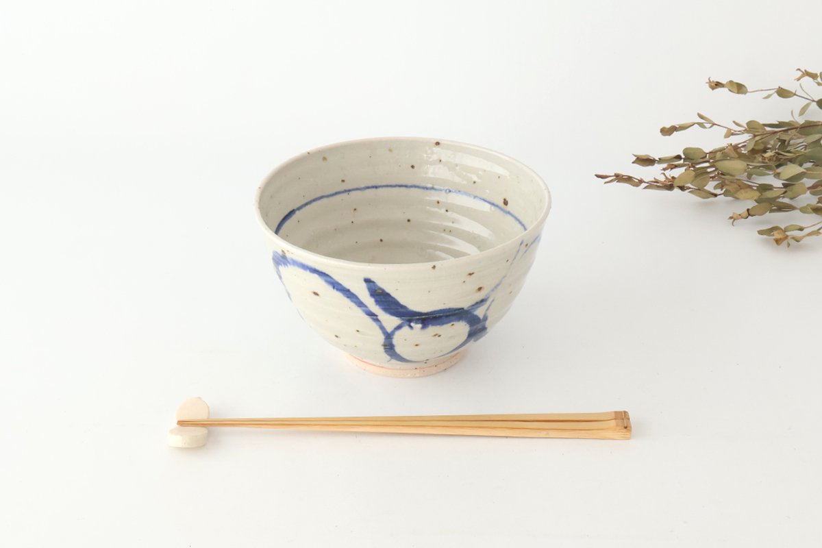 Donburi Bowl Blue Circles  | Shigaraki Ware